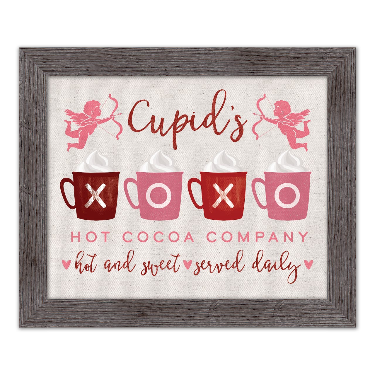 Cupids Hot Cocoa Western Gray Framed Print